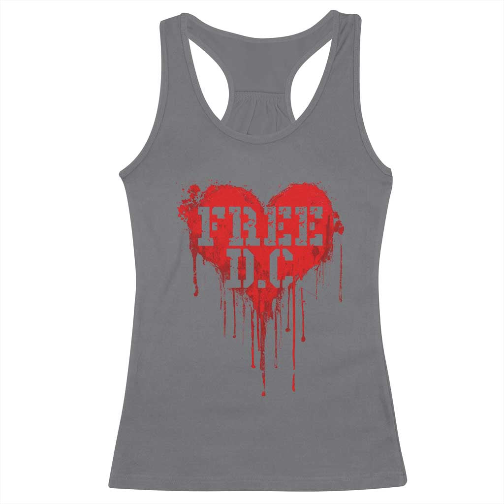 Free DC Graffiti Dripping Heart Graphic Racerback Tank Top Washington DC Pride Political Satire - Wonder Print Shop