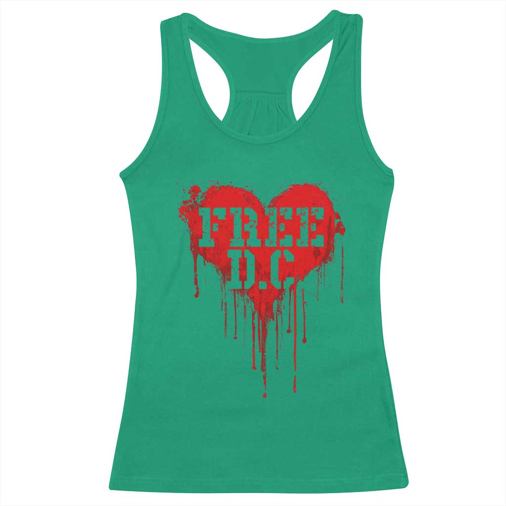 Free DC Graffiti Dripping Heart Graphic Racerback Tank Top Washington DC Pride Political Satire - Wonder Print Shop