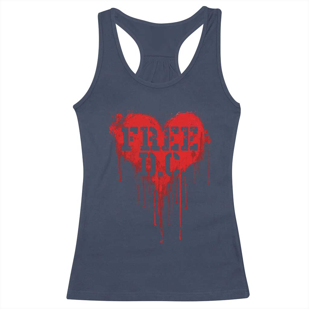 Free DC Graffiti Dripping Heart Graphic Racerback Tank Top Washington DC Pride Political Satire - Wonder Print Shop