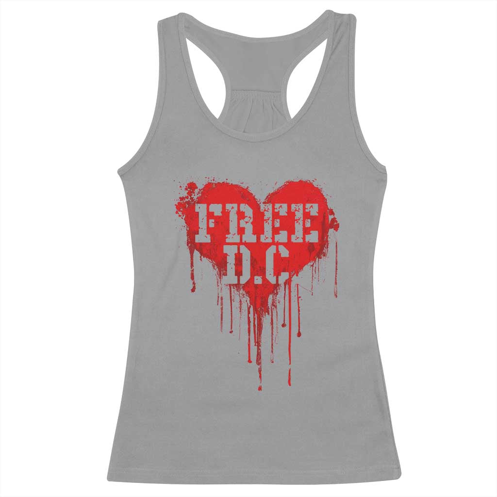 Free DC Graffiti Dripping Heart Graphic Racerback Tank Top Washington DC Pride Political Satire - Wonder Print Shop