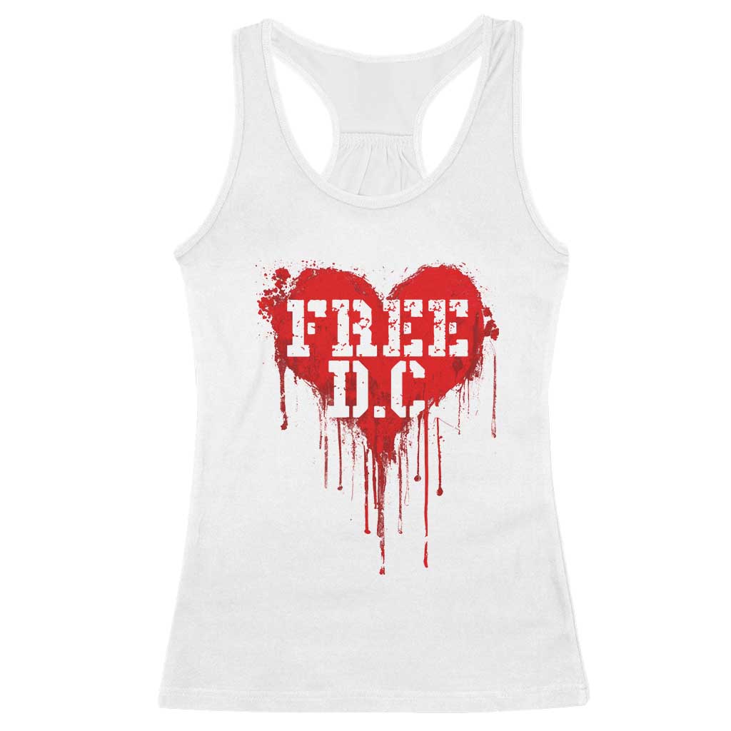 Free DC Graffiti Dripping Heart Graphic Racerback Tank Top Washington DC Pride Political Satire - Wonder Print Shop