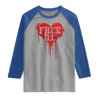 Free DC Graffiti Dripping Heart Graphic Raglan Shirt Washington DC Pride Political Satire - Wonder Print Shop