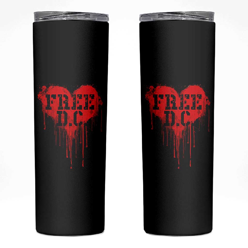 Free DC Graffiti Dripping Heart Graphic Skinny Tumbler Washington DC Pride Political Satire - Wonder Print Shop