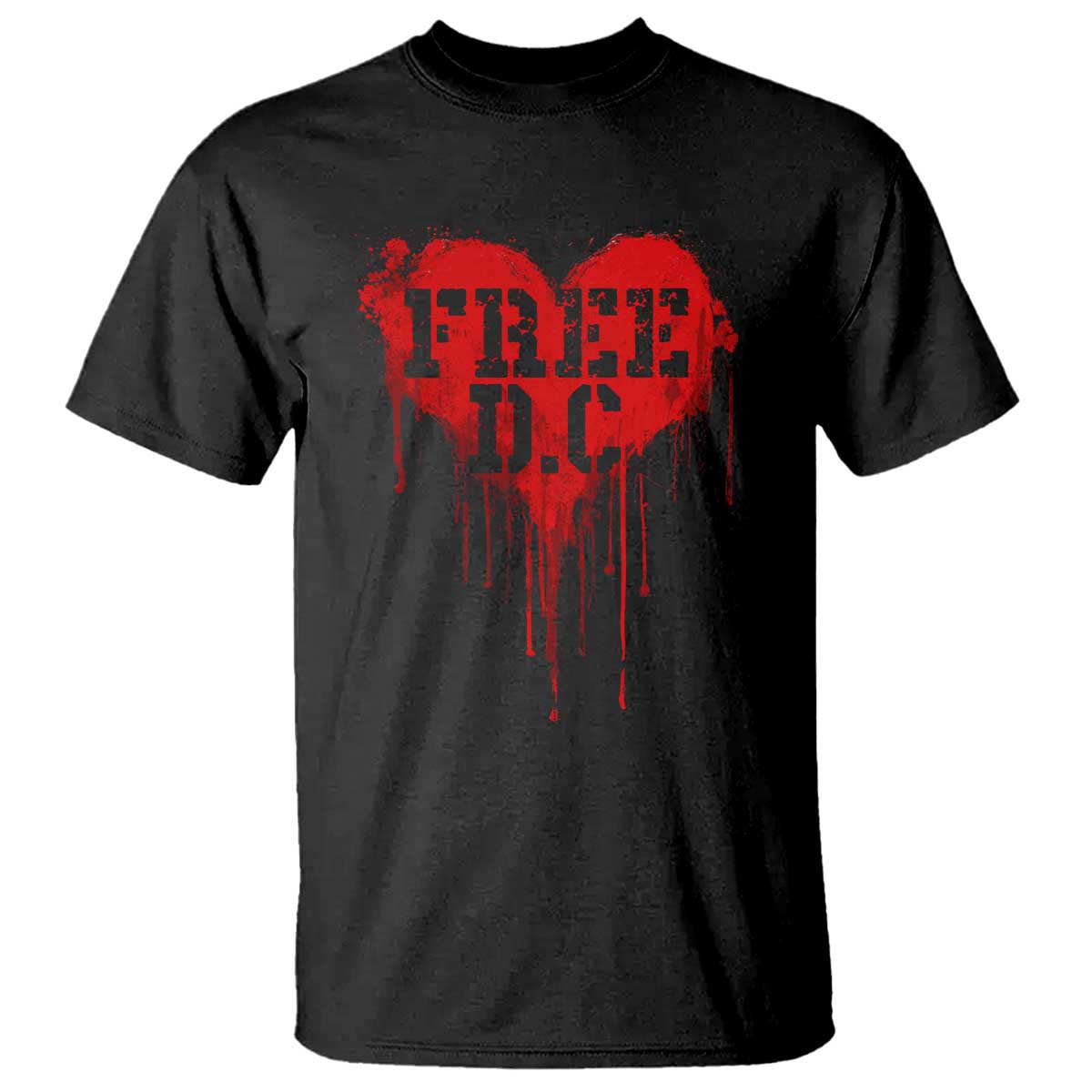 Free DC Graffiti Dripping Heart Graphic T Shirt Washington DC Pride Political Satire - Wonder Print Shop