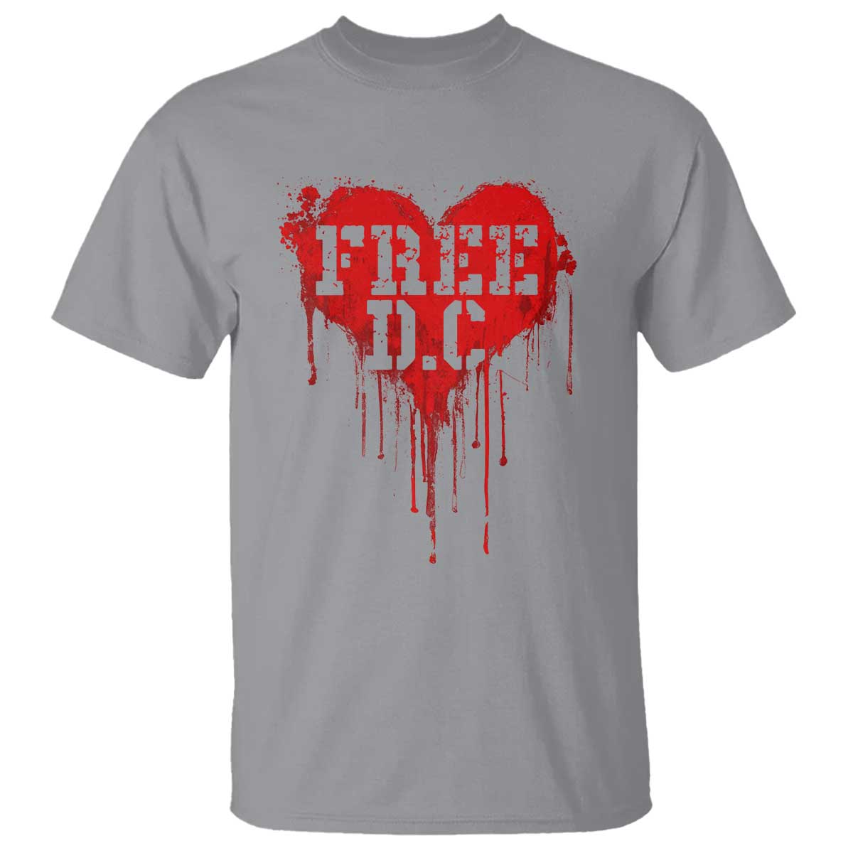 Free DC Graffiti Dripping Heart Graphic T Shirt Washington DC Pride Political Satire - Wonder Print Shop