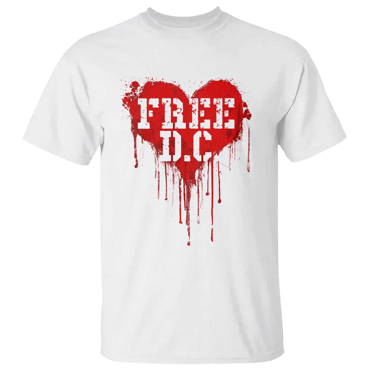 Free DC Graffiti Dripping Heart Graphic T Shirt Washington DC Pride Political Satire - Wonder Print Shop