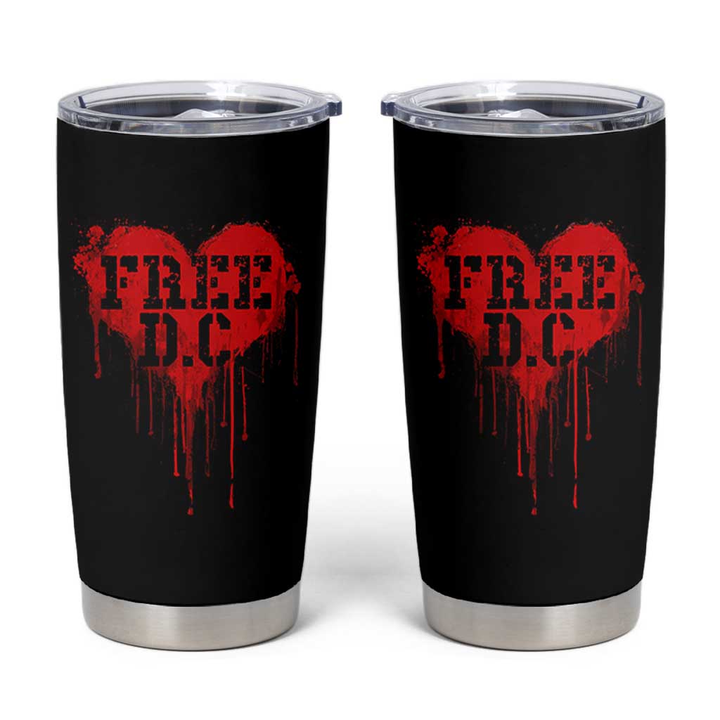 Free DC Graffiti Dripping Heart Graphic Tumbler Cup Washington DC Pride Political Satire - Wonder Print Shop