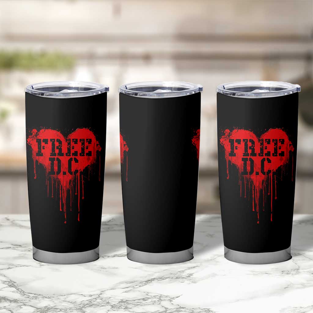 Free DC Graffiti Dripping Heart Graphic Tumbler Cup Washington DC Pride Political Satire - Wonder Print Shop