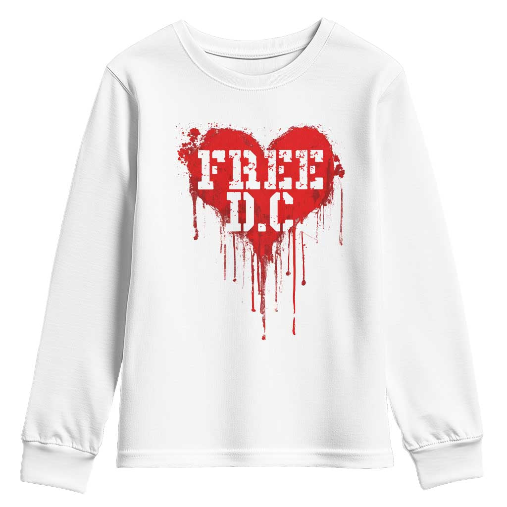 Free DC Graffiti Dripping Heart Graphic Youth Sweatshirt Washington DC Pride Political Satire - Wonder Print Shop