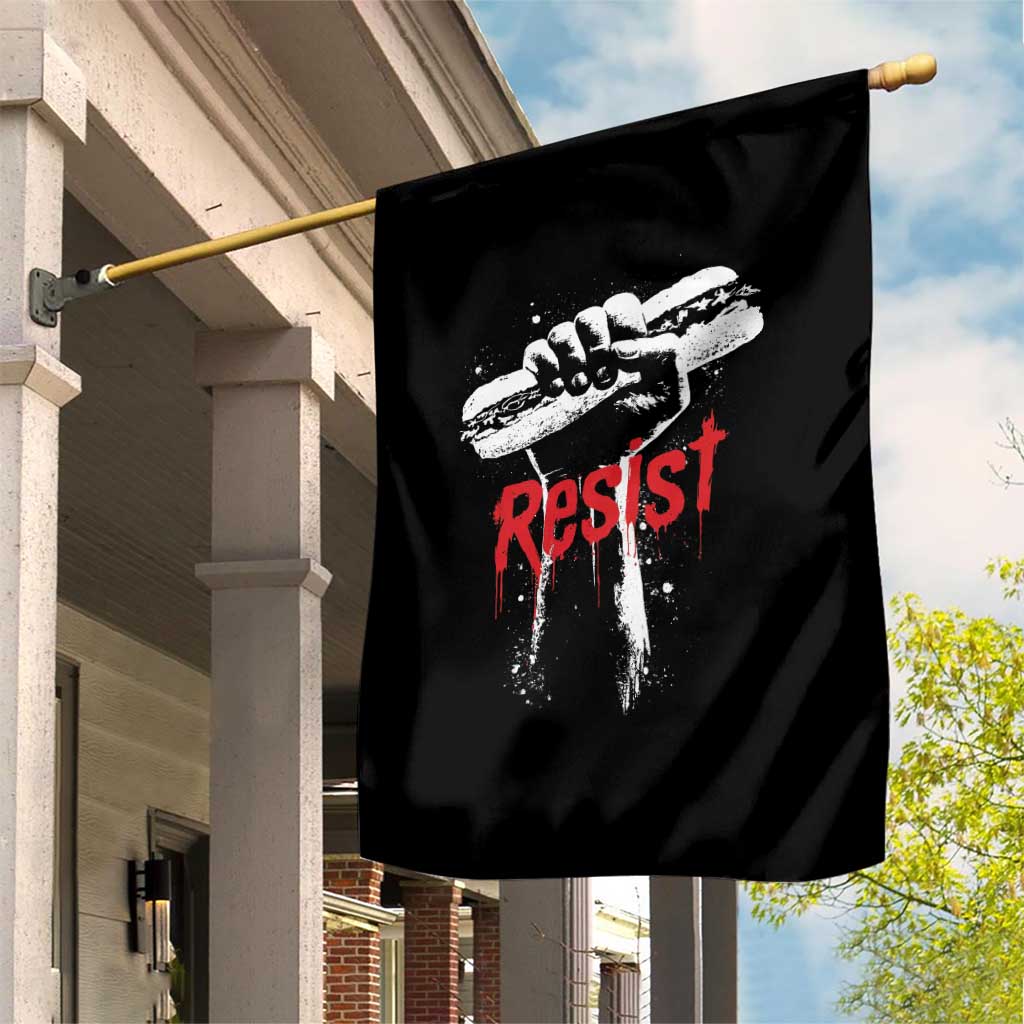 Resist with Sandwich Power Garden Flag Funny Food Rebellion Political Satire - Wonder Print Shop