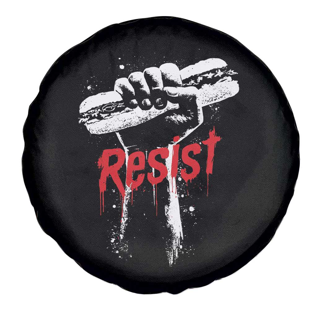 Resist with Sandwich Power Spare Tire Cover Funny Food Rebellion Political Satire - Wonder Print Shop