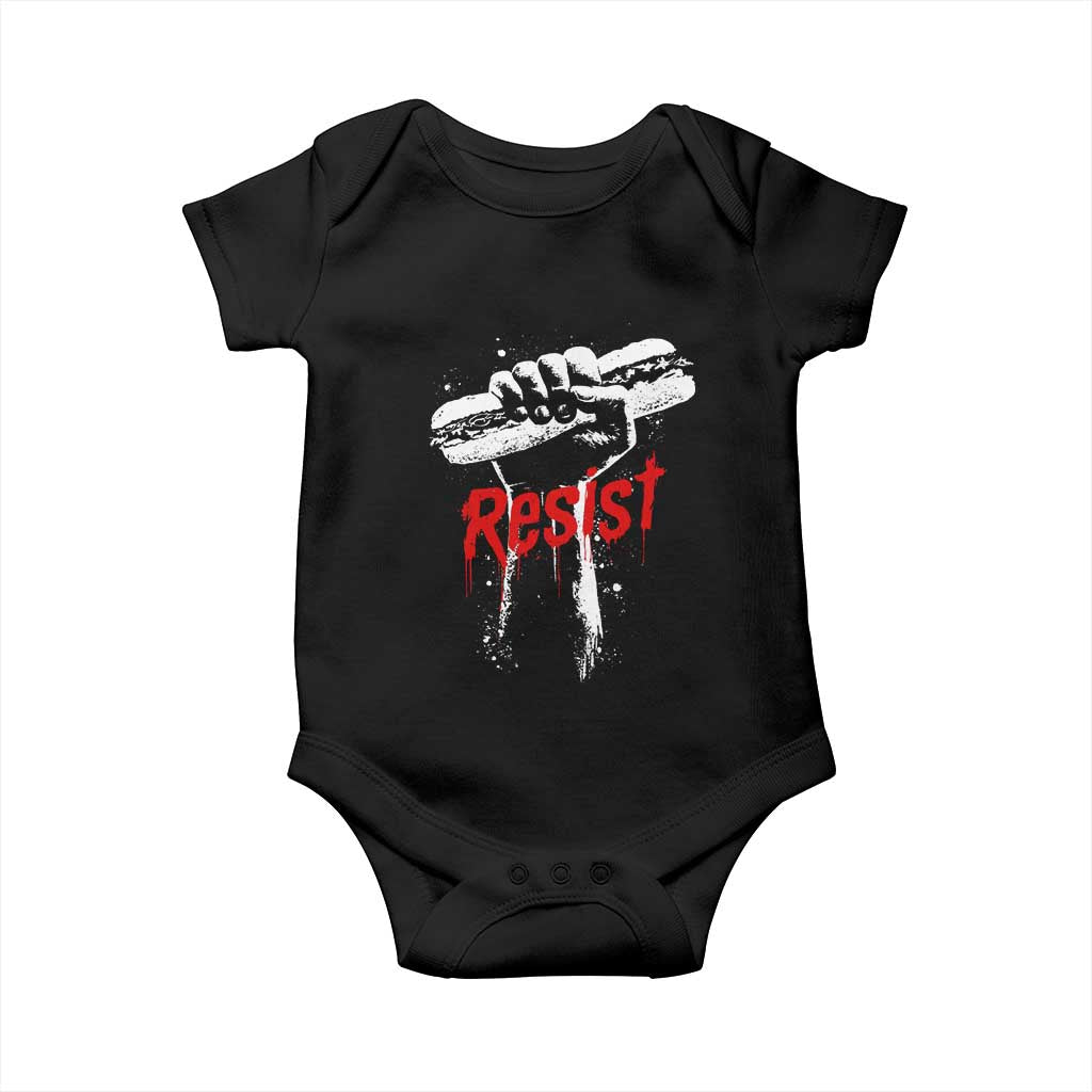 Resist with Sandwich Power Baby Onesie Funny Food Rebellion Political Satire - Wonder Print Shop