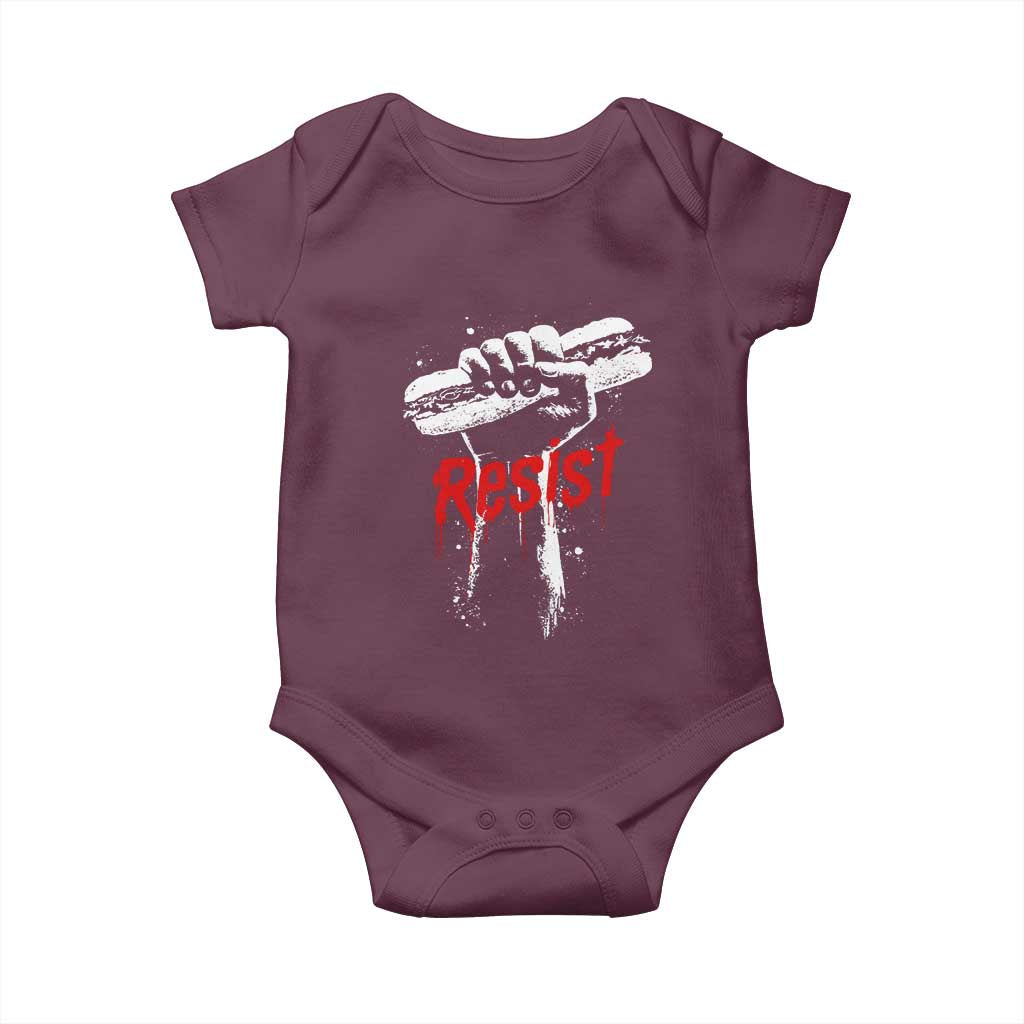 Resist with Sandwich Power Baby Onesie Funny Food Rebellion Political Satire - Wonder Print Shop