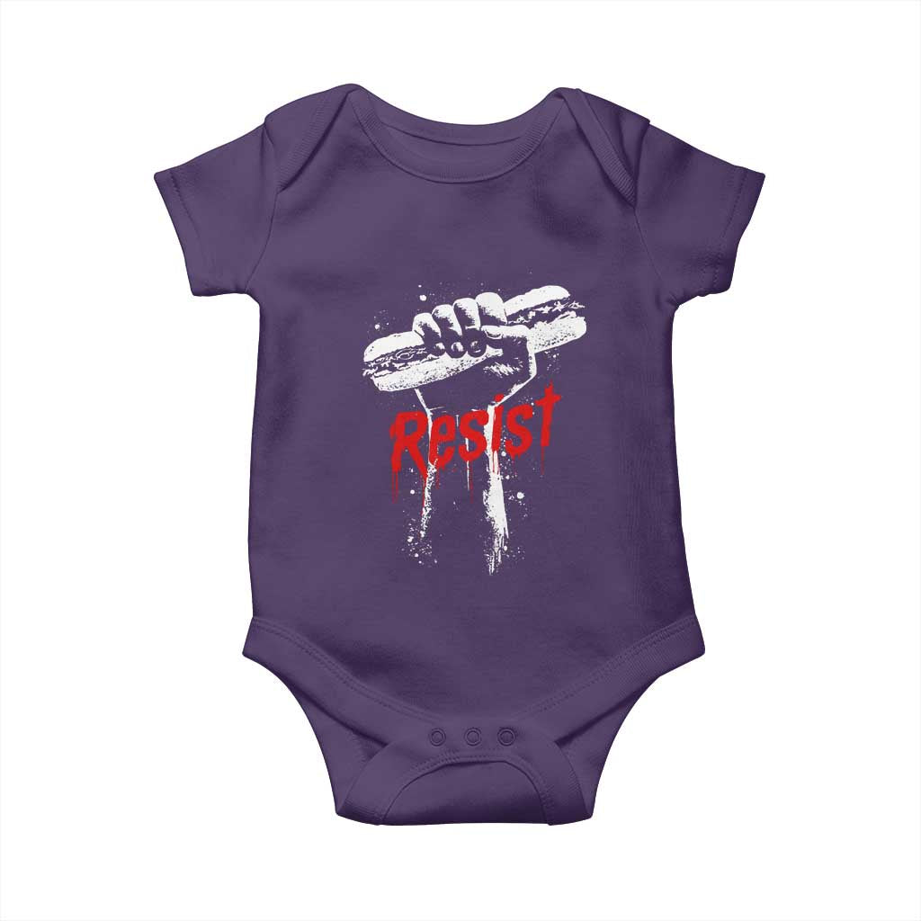Resist with Sandwich Power Baby Onesie Funny Food Rebellion Political Satire - Wonder Print Shop
