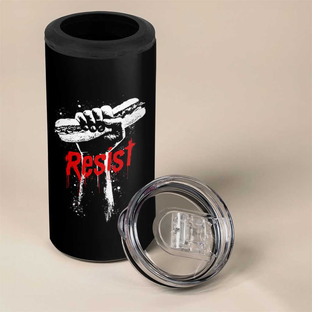 Resist with Sandwich Power 4 in 1 Can Cooler Tumbler Funny Food Rebellion Political Satire - Wonder Print Shop
