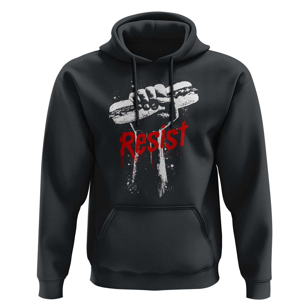 Resist with Sandwich Power Hoodie Funny Food Rebellion Political Satire - Wonder Print Shop