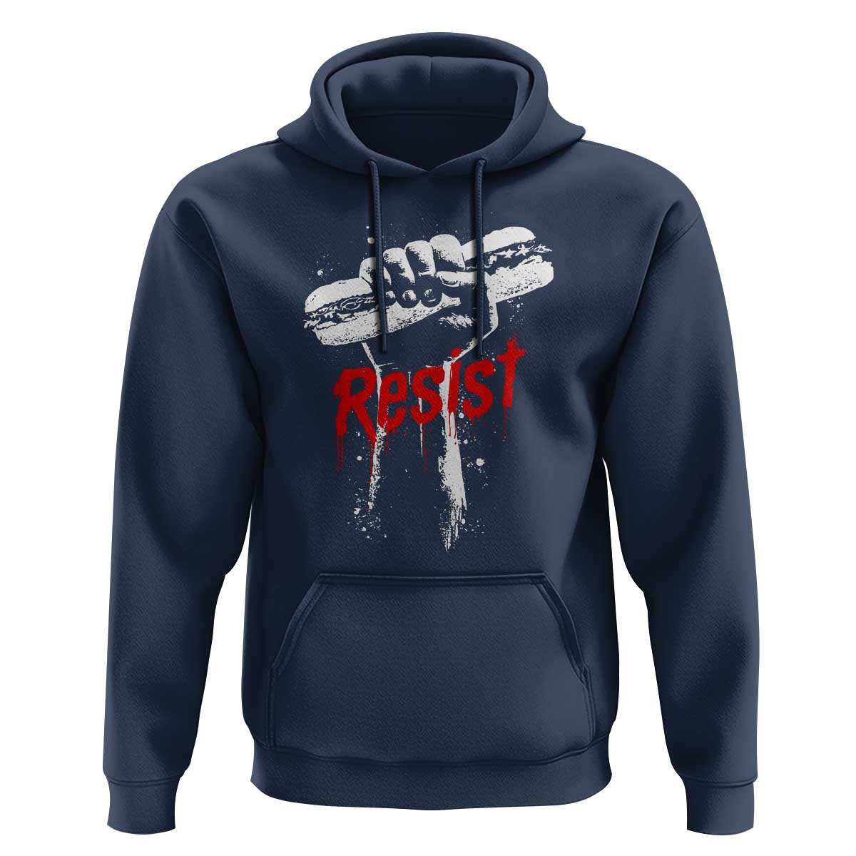 Resist with Sandwich Power Hoodie Funny Food Rebellion Political Satire - Wonder Print Shop