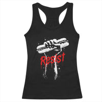 Resist with Sandwich Power Racerback Tank Top Funny Food Rebellion Political Satire - Wonder Print Shop