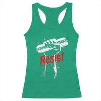 Resist with Sandwich Power Racerback Tank Top Funny Food Rebellion Political Satire - Wonder Print Shop