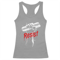 Resist with Sandwich Power Racerback Tank Top Funny Food Rebellion Political Satire - Wonder Print Shop