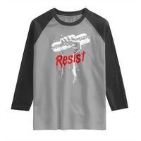 Resist with Sandwich Power Raglan Shirt Funny Food Rebellion Political Satire - Wonder Print Shop