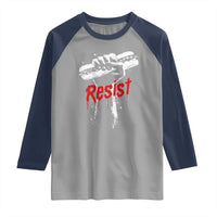 Resist with Sandwich Power Raglan Shirt Funny Food Rebellion Political Satire - Wonder Print Shop