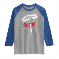Resist with Sandwich Power Raglan Shirt Funny Food Rebellion Political Satire - Wonder Print Shop