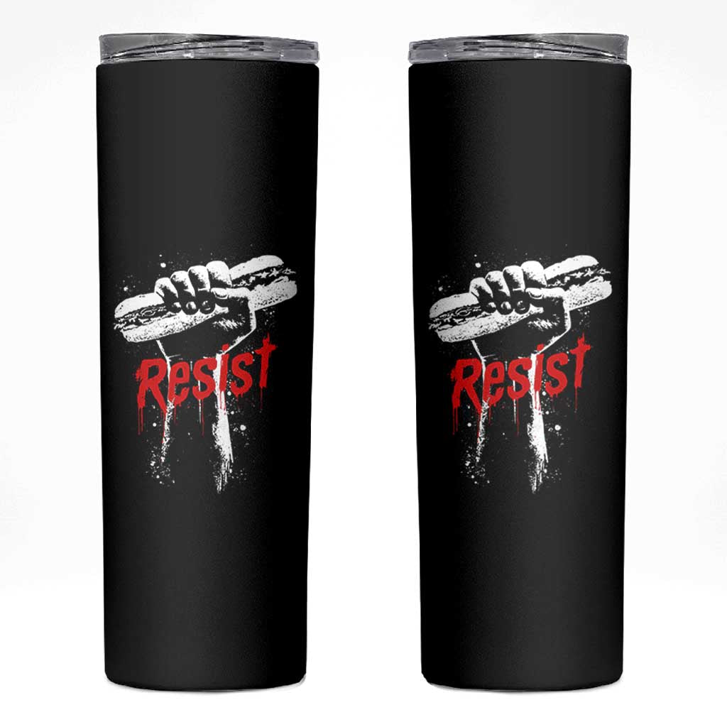 Resist with Sandwich Power Skinny Tumbler Funny Food Rebellion Political Satire - Wonder Print Shop