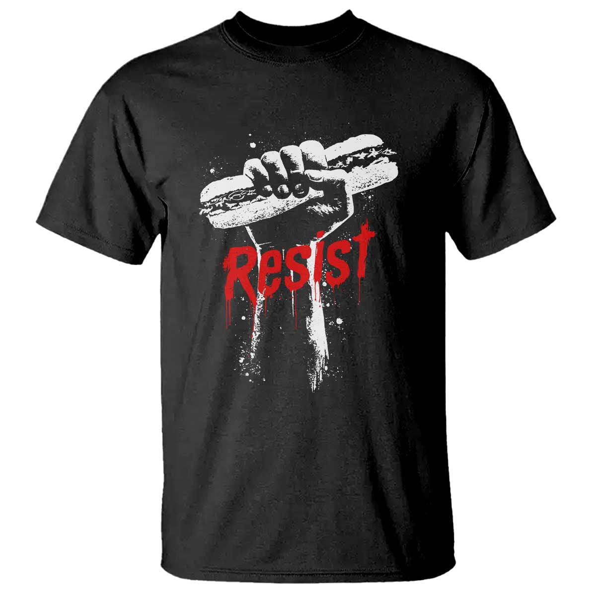 Resist with Sandwich Power T Shirt Funny Food Rebellion Political Satire - Wonder Print Shop