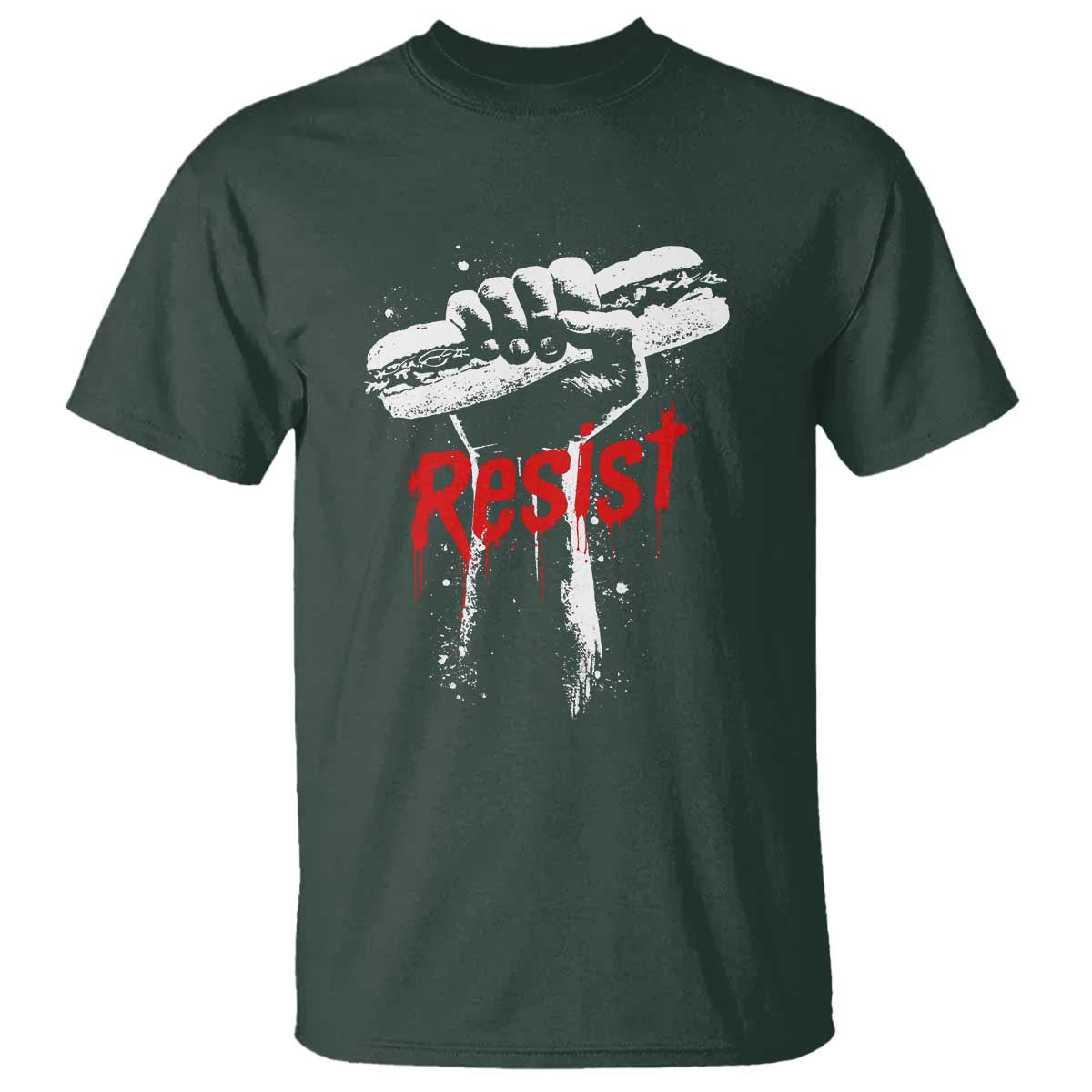 Resist with Sandwich Power T Shirt Funny Food Rebellion Political Satire - Wonder Print Shop