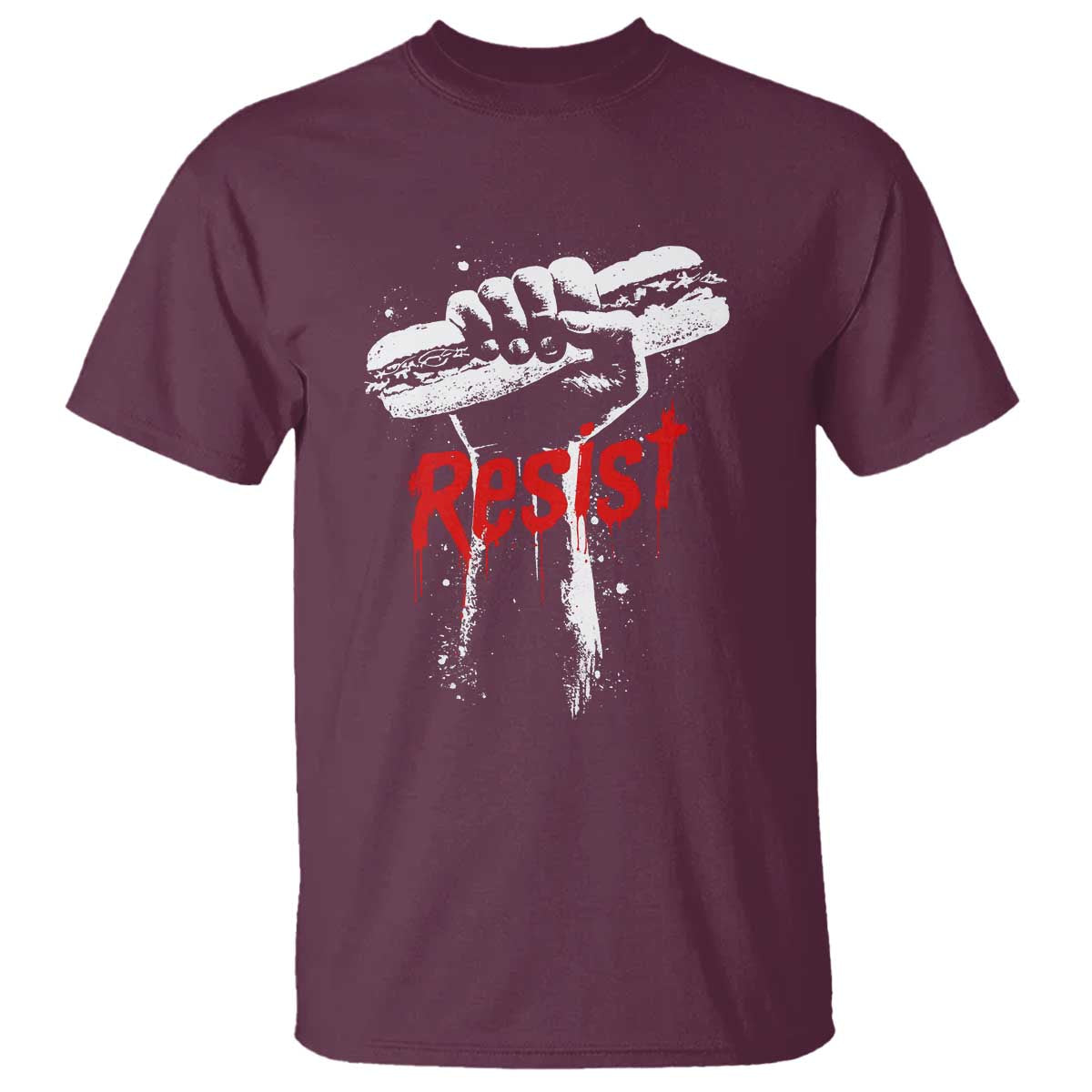 Resist with Sandwich Power T Shirt Funny Food Rebellion Political Satire - Wonder Print Shop