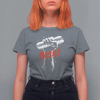 Resist with Sandwich Power T Shirt For Women Funny Food Rebellion Political Satire - Wonder Print Shop