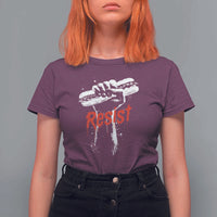 Resist with Sandwich Power T Shirt For Women Funny Food Rebellion Political Satire - Wonder Print Shop