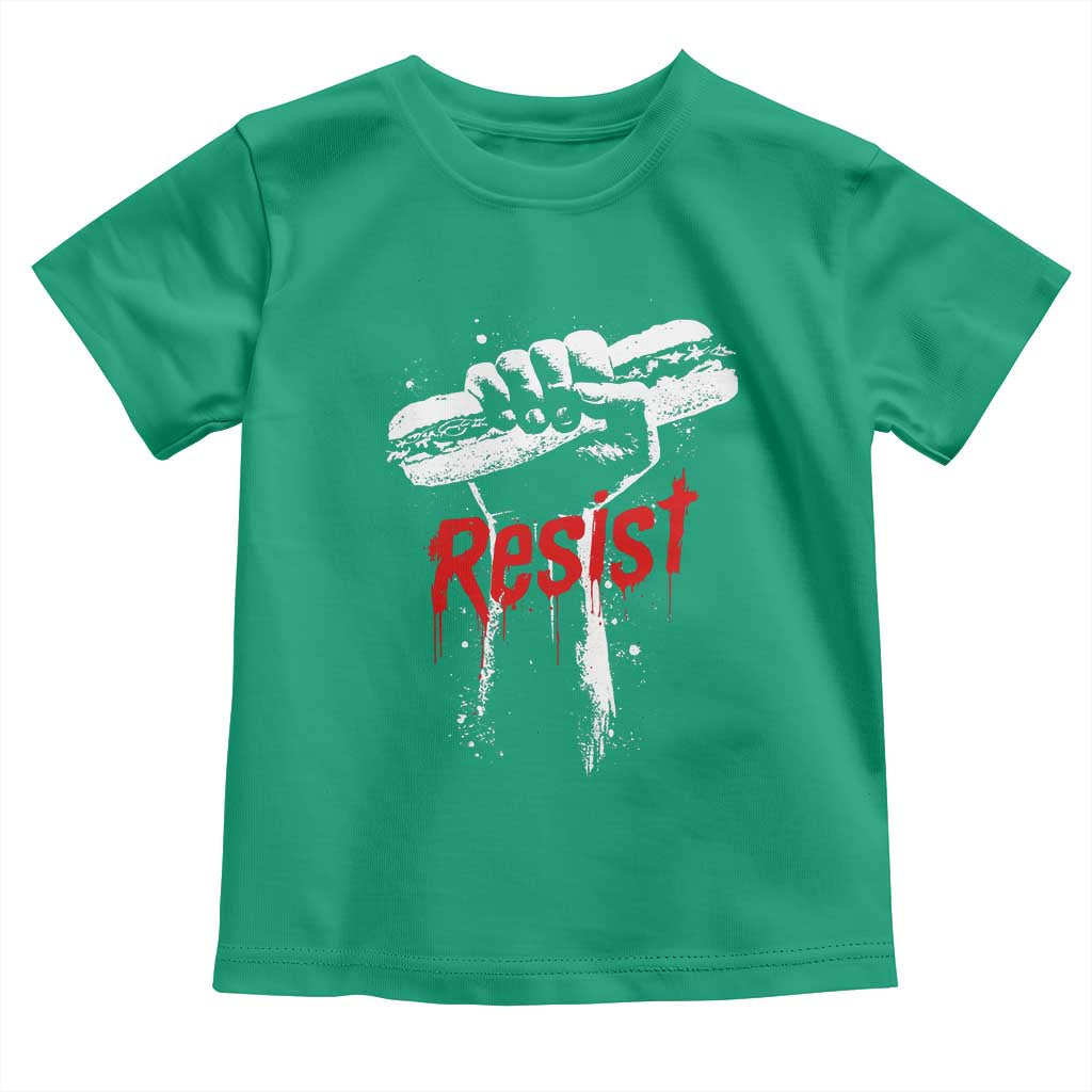 Resist with Sandwich Power Toddler T Shirt Funny Food Rebellion Political Satire - Wonder Print Shop