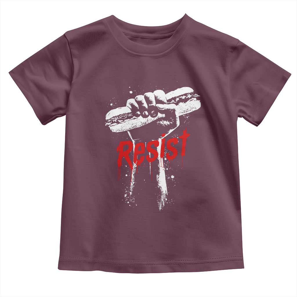Resist with Sandwich Power Toddler T Shirt Funny Food Rebellion Political Satire - Wonder Print Shop