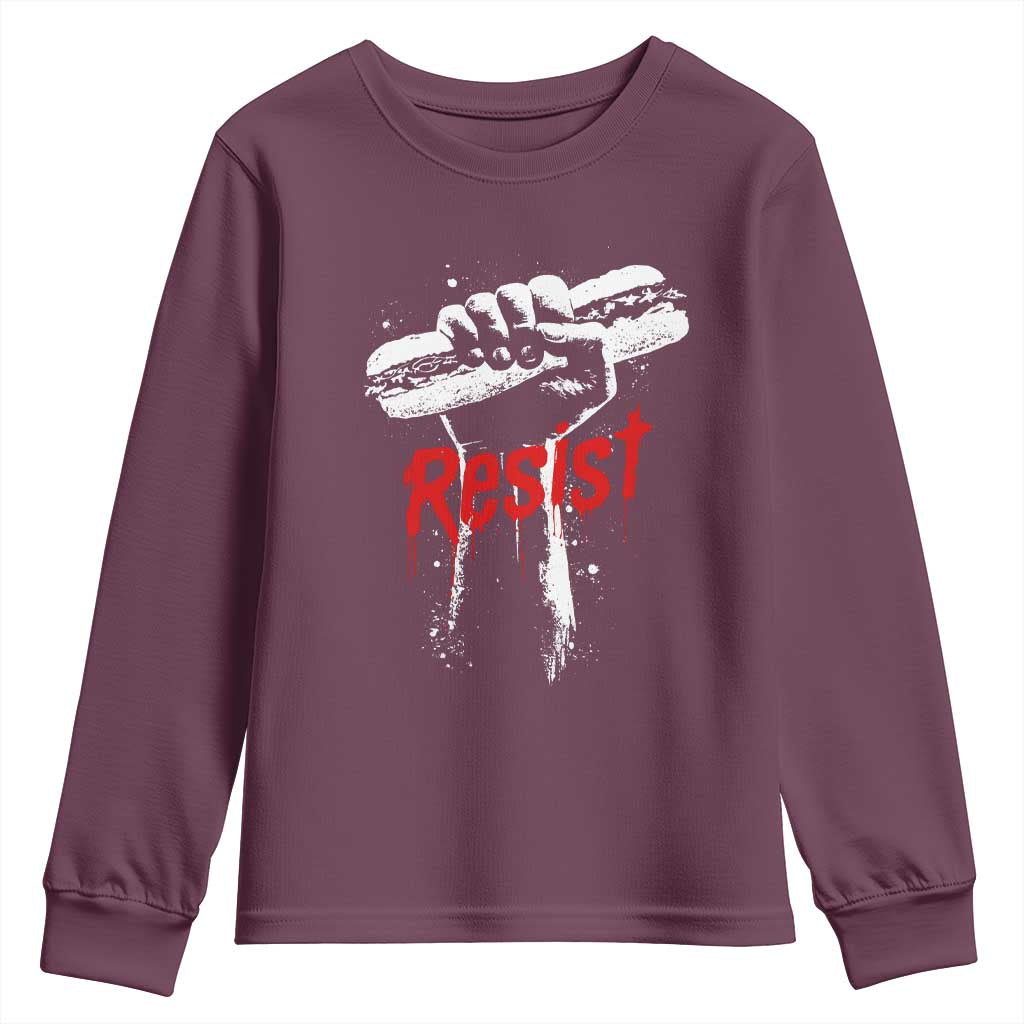 Resist with Sandwich Power Youth Sweatshirt Funny Food Rebellion Political Satire - Wonder Print Shop