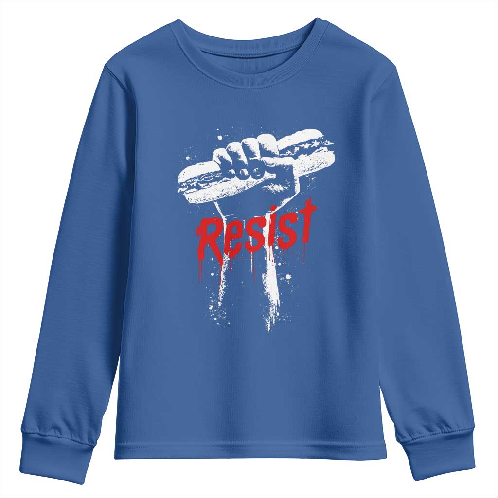 Resist with Sandwich Power Youth Sweatshirt Funny Food Rebellion Political Satire - Wonder Print Shop