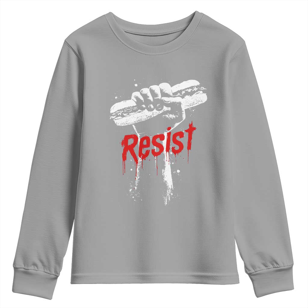 Resist with Sandwich Power Youth Sweatshirt Funny Food Rebellion Political Satire - Wonder Print Shop