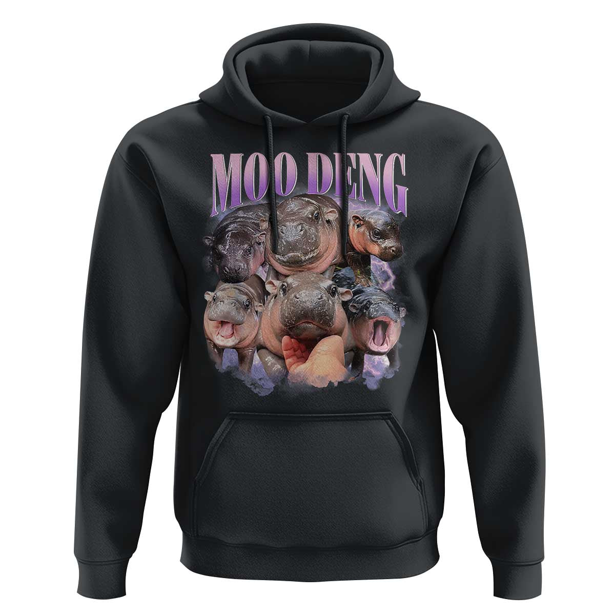 Baby Hippo Moo Deng Hoodie Funny Moo-deng Baby Pygmy Hippopotamus - Wonder Print Shop