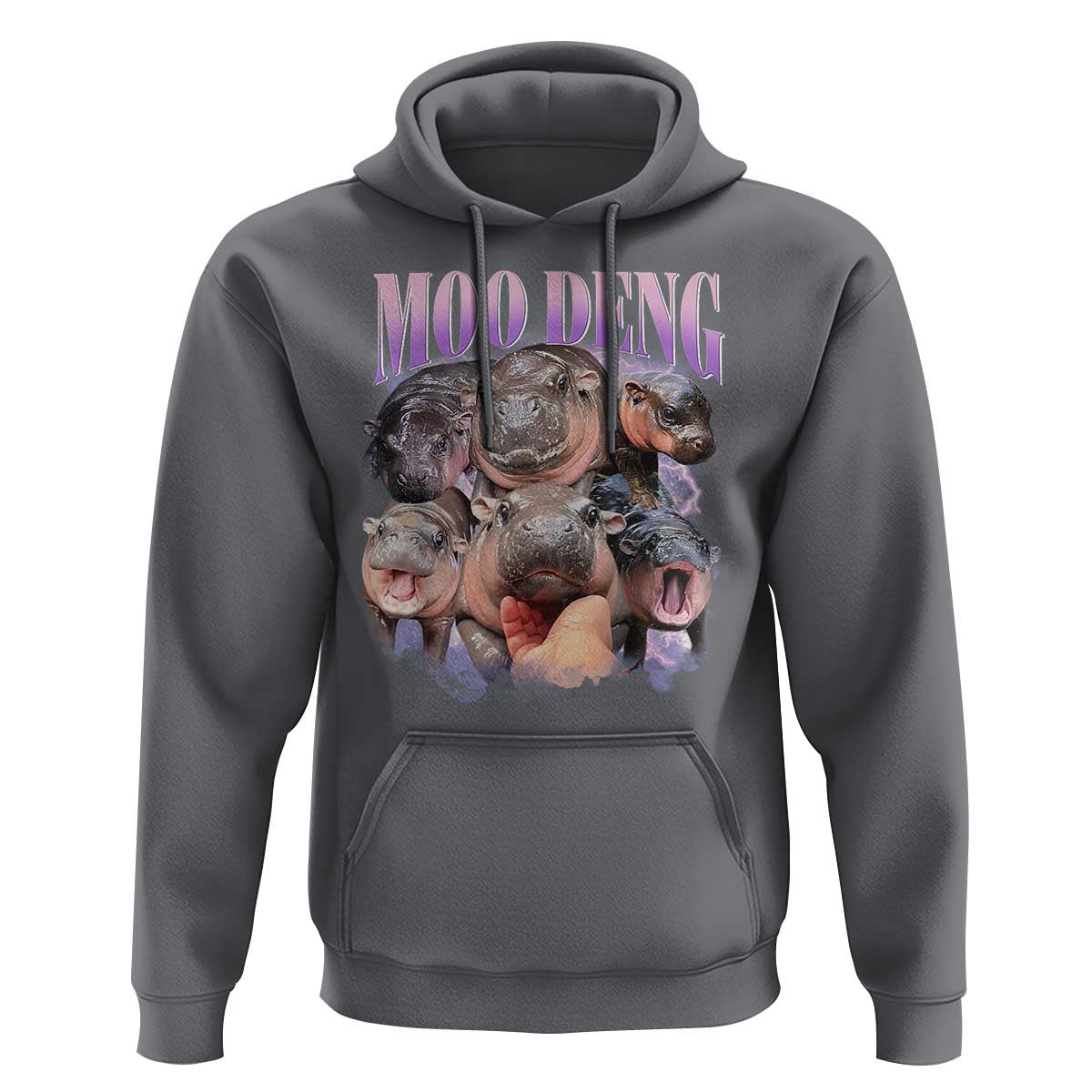 Baby Hippo Moo Deng Hoodie Funny Moo-deng Baby Pygmy Hippopotamus - Wonder Print Shop