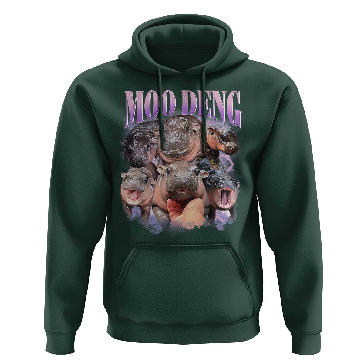 Baby Hippo Moo Deng Hoodie Funny Moo-deng Baby Pygmy Hippopotamus - Wonder Print Shop