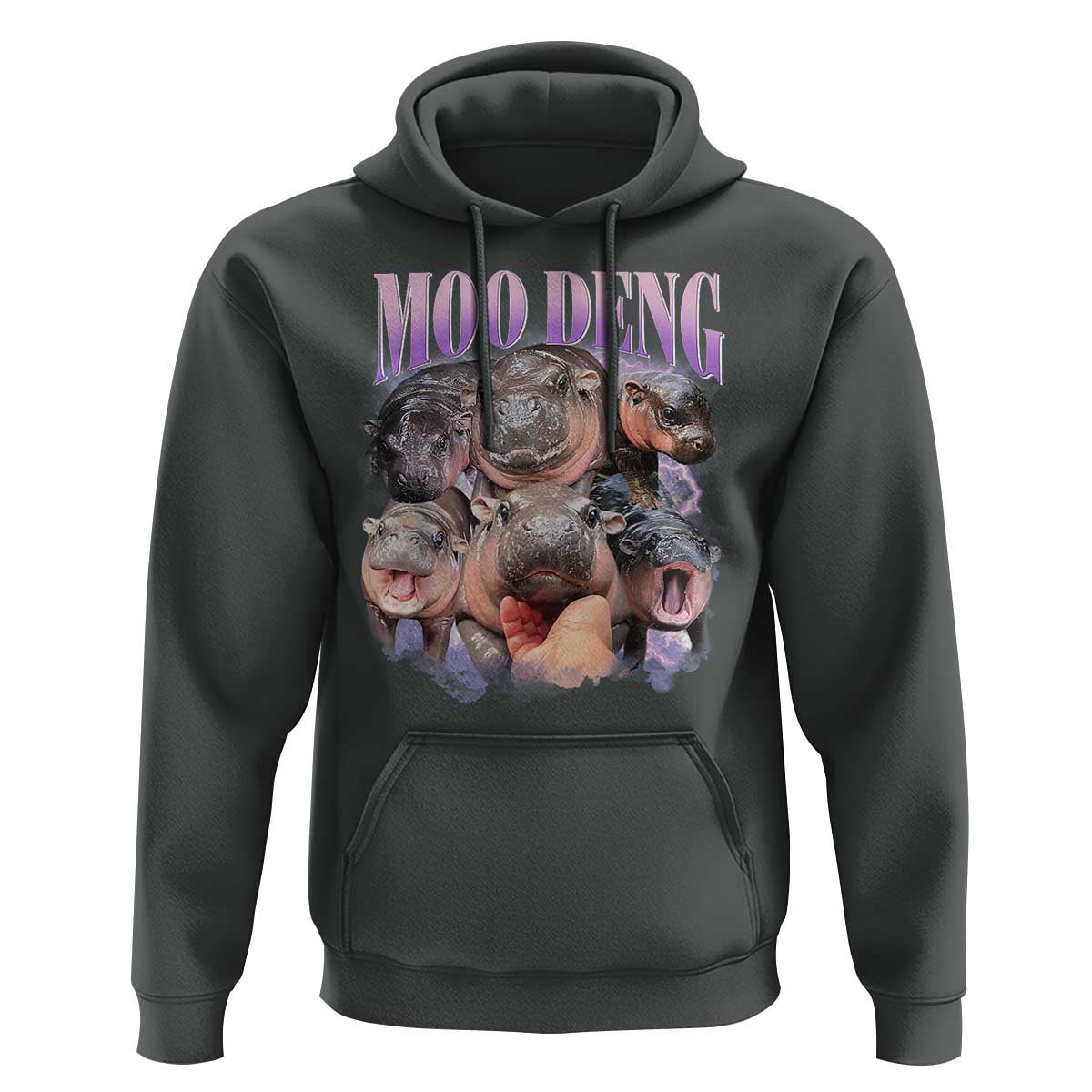 Baby Hippo Moo Deng Hoodie Funny Moo-deng Baby Pygmy Hippopotamus - Wonder Print Shop