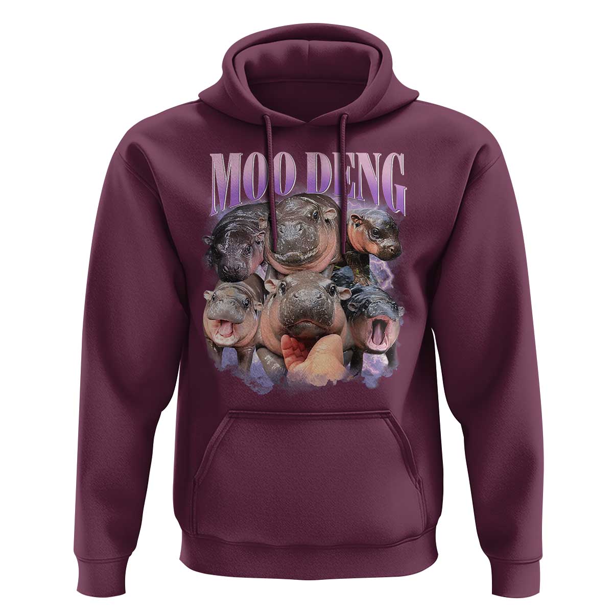 Baby Hippo Moo Deng Hoodie Funny Moo-deng Baby Pygmy Hippopotamus - Wonder Print Shop
