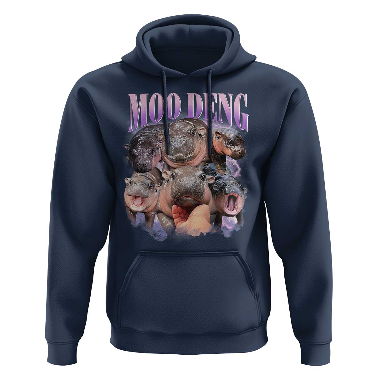 Baby Hippo Moo Deng Hoodie Funny Moo-deng Baby Pygmy Hippopotamus - Wonder Print Shop