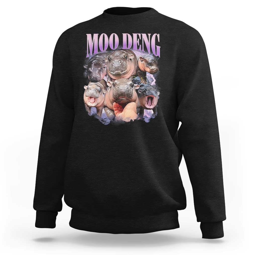 Baby Hippo Moo Deng Sweatshirt Funny Moo-deng Baby Pygmy Hippopotamus - Wonder Print Shop