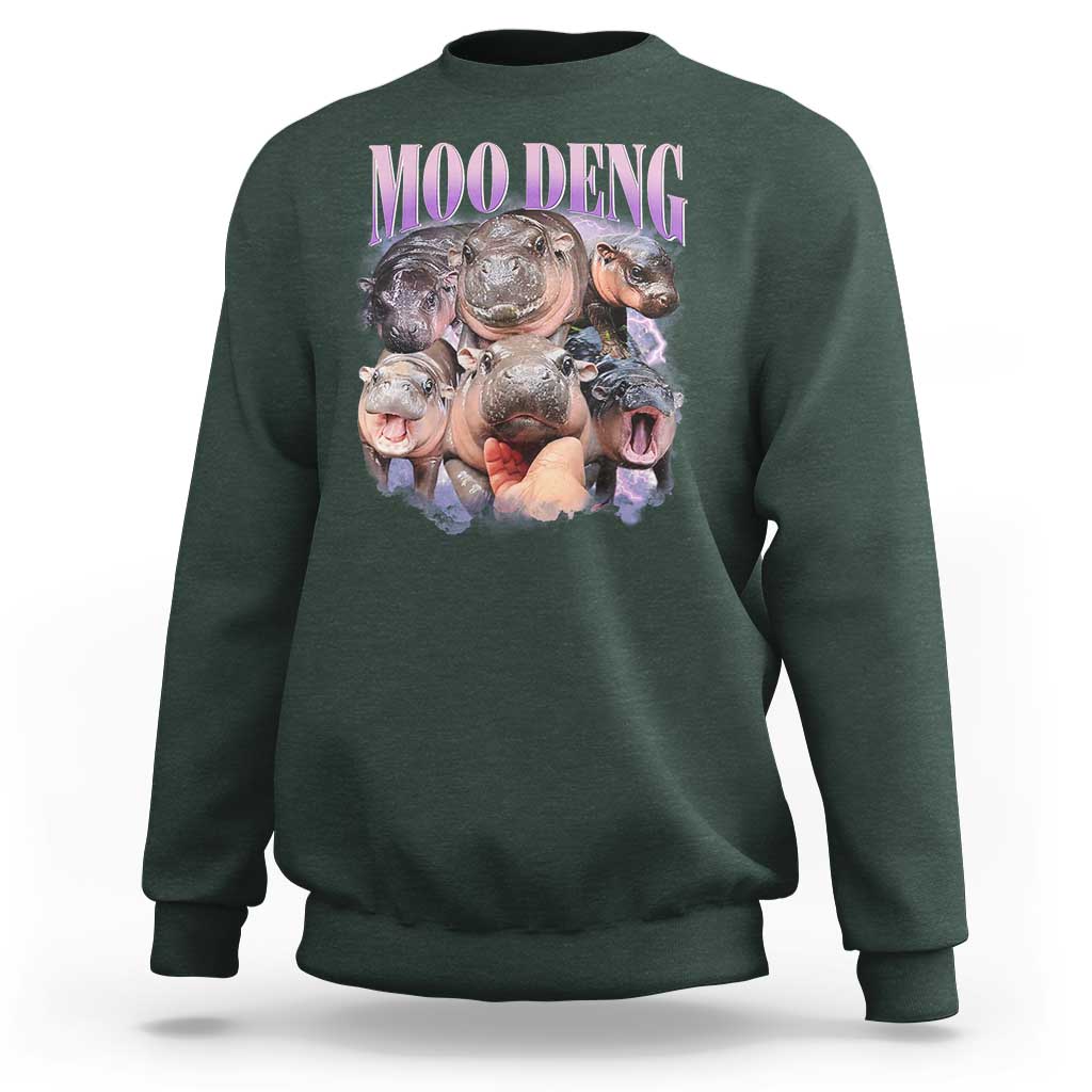Baby Hippo Moo Deng Sweatshirt Funny Moo-deng Baby Pygmy Hippopotamus - Wonder Print Shop
