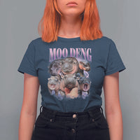 Baby Hippo Moo Deng T Shirt For Women Funny Moo-deng Baby Pygmy Hippopotamus - Wonder Print Shop