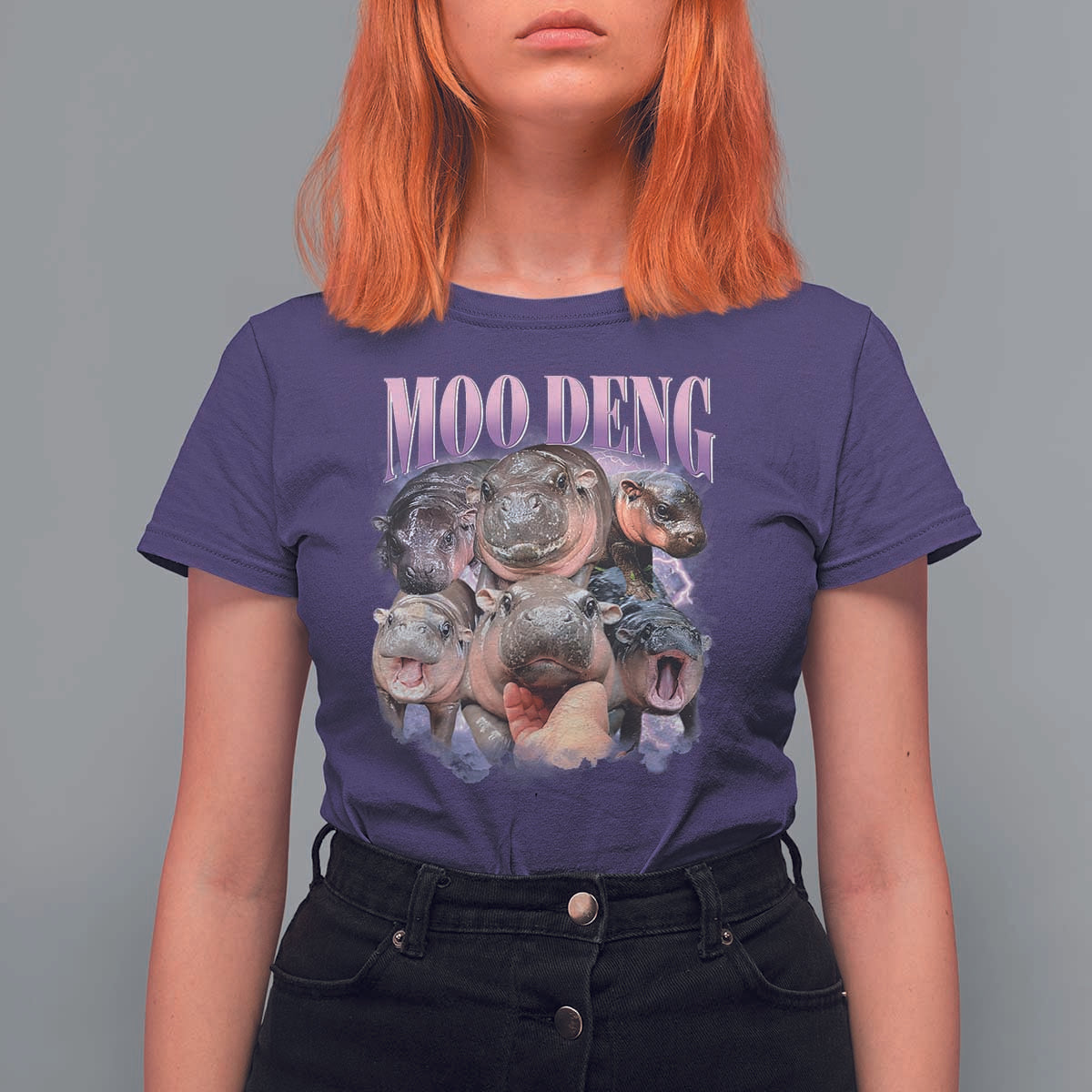 Baby Hippo Moo Deng T Shirt For Women Funny Moo-deng Baby Pygmy Hippopotamus - Wonder Print Shop