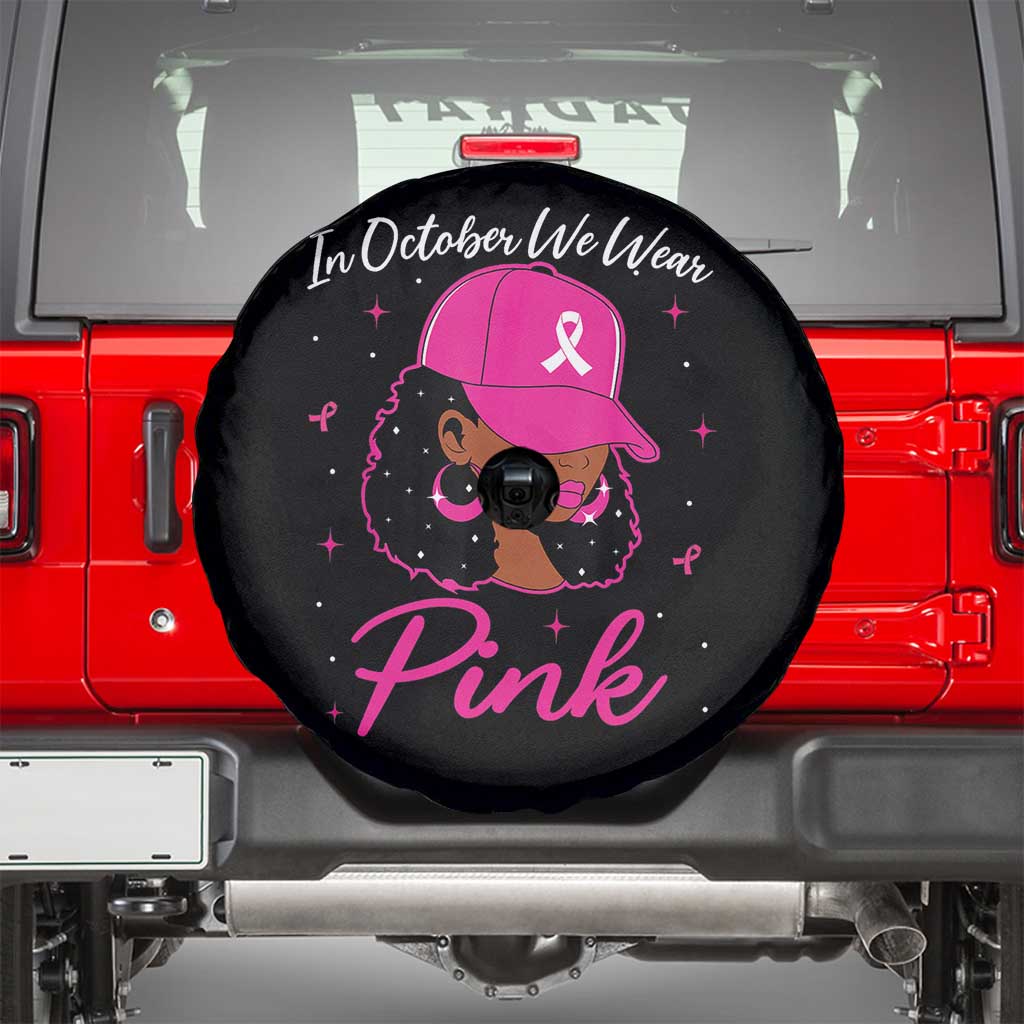 Breast Cancer Awareness Spare Tire Cover In October We Wear Pink Afro Girl