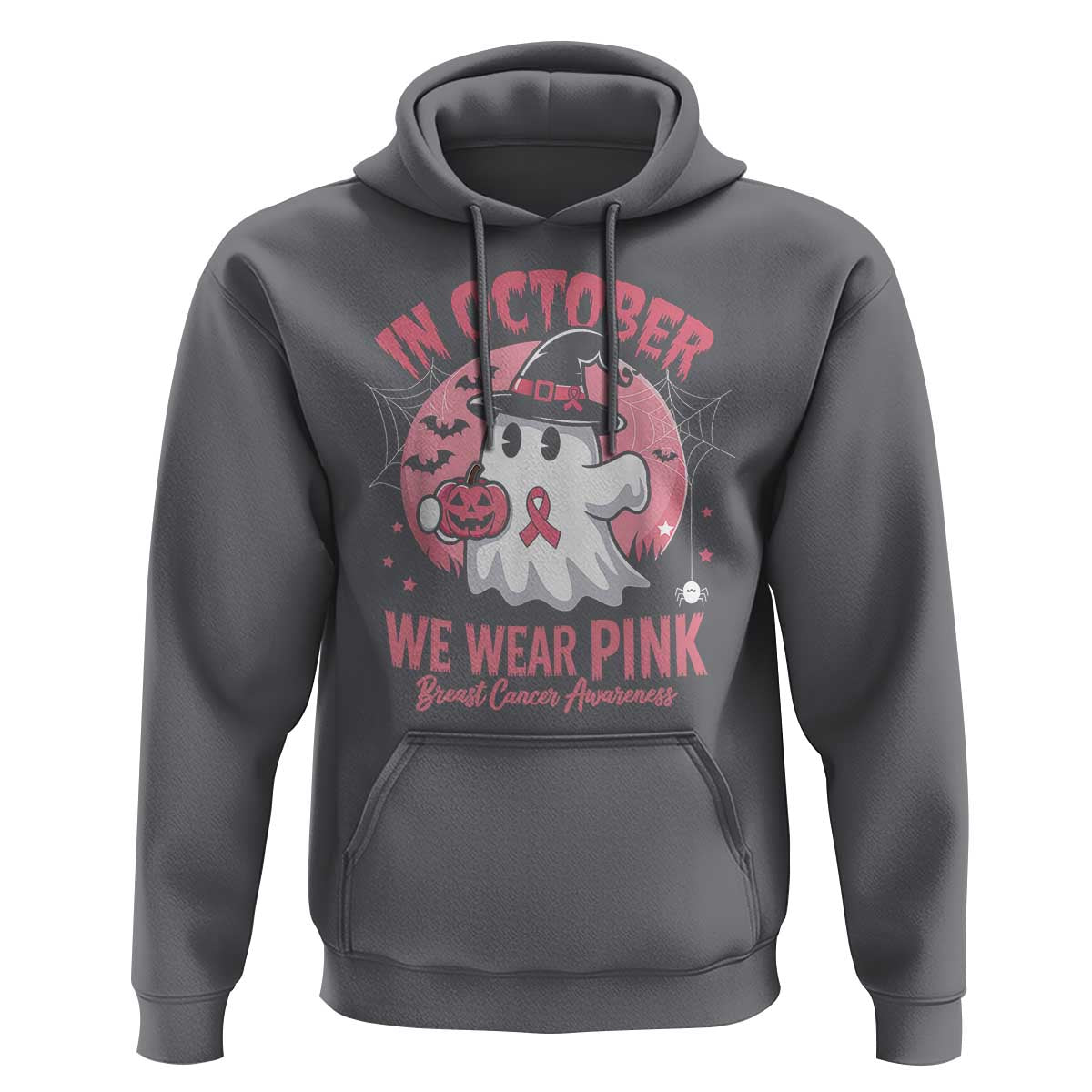 Halloween Breast Cancer Awareness Hoodie In October We Wear Pink Cute Boo Sheet - Wonder Print Shop